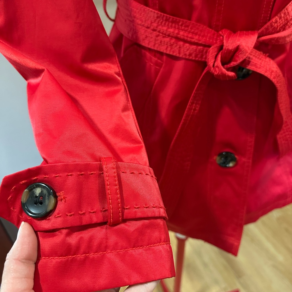 Jones New York Bold Scarlet Trench Coat - Picture 3 of 10